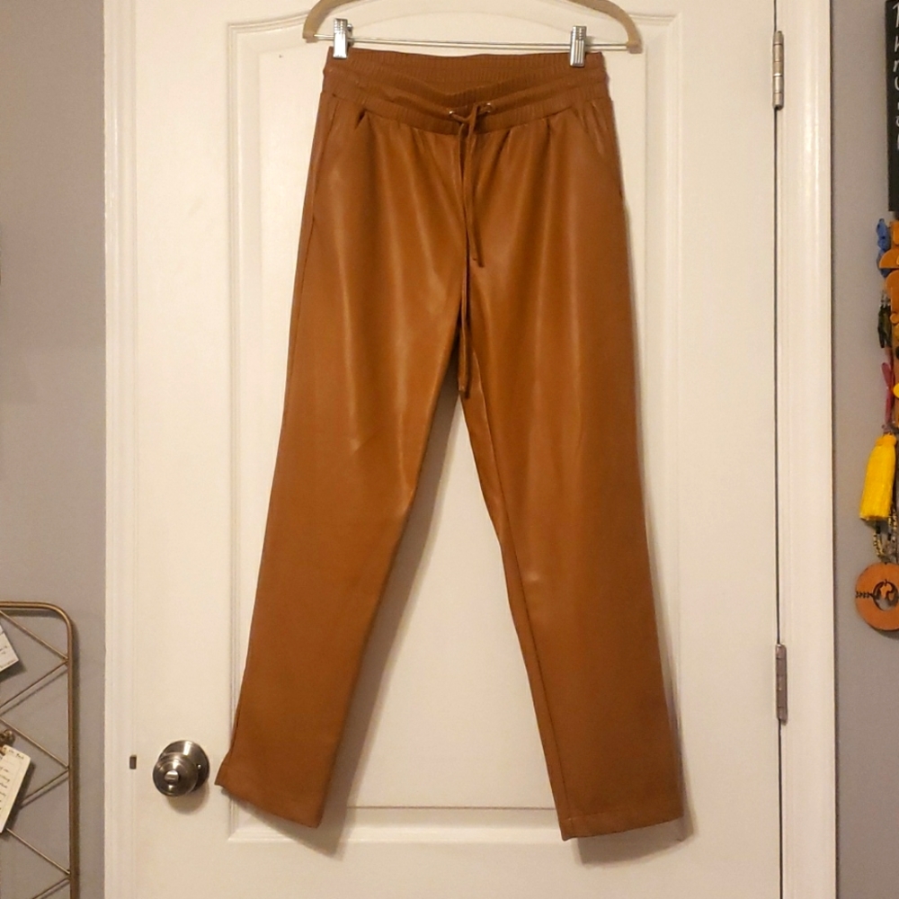 Faux Leather Caramel Loft Pants